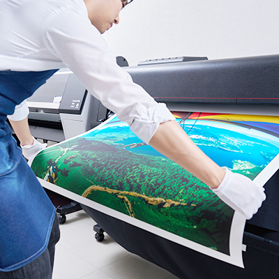 Aflo Gallery printing a large-format Japanese coastal landscape photography print